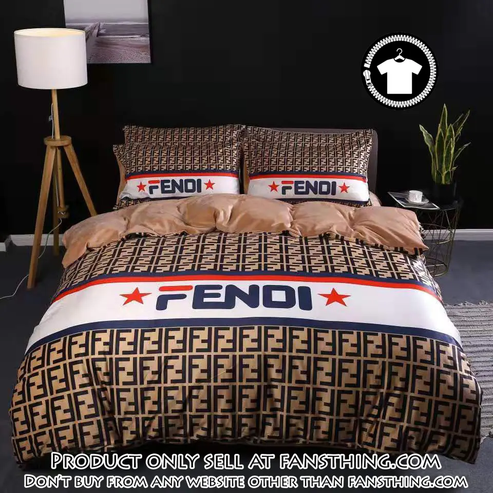 Fendi luxury logo fashion brand premium bedding set home decor hqn fst4904168